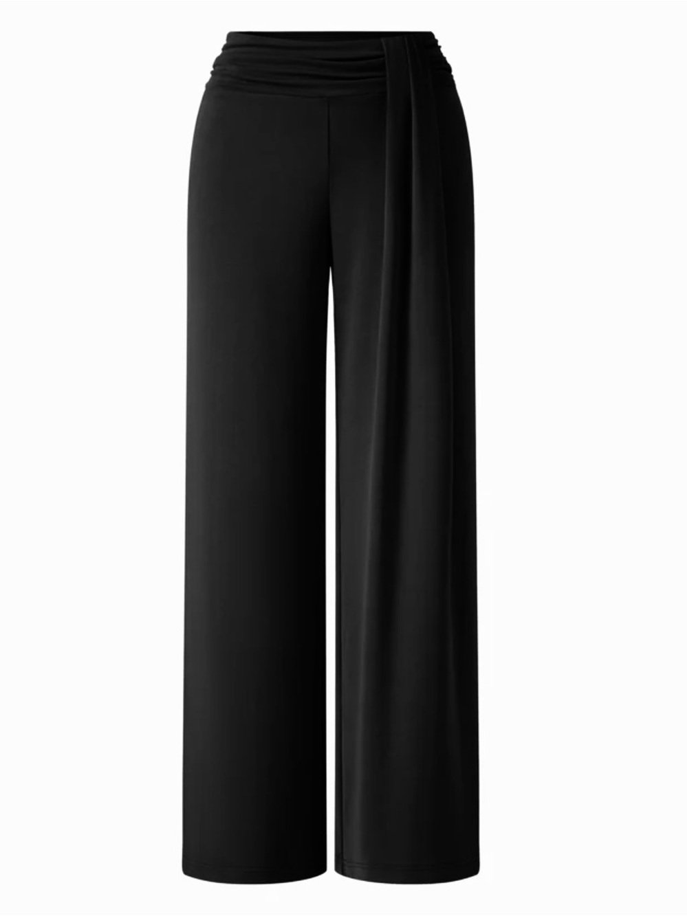 OGL Women’s Black Wide-Leg Wrap Waist Styled Lounge Pant Mid rise Petite XS NWT